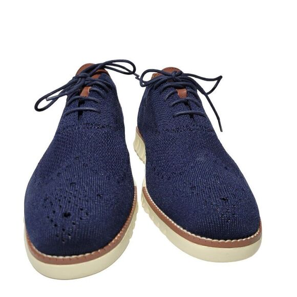 Cole Haan Men Zerogrand Stitchlite Knit Wingtip Oxford Shoe C24947 10 M Blue NEW - Picture 3 of 15